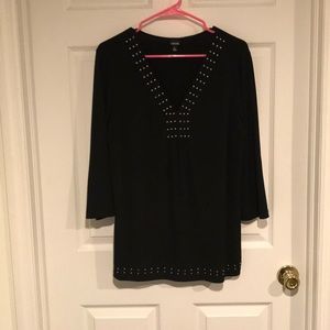 Black shirt with silver beading